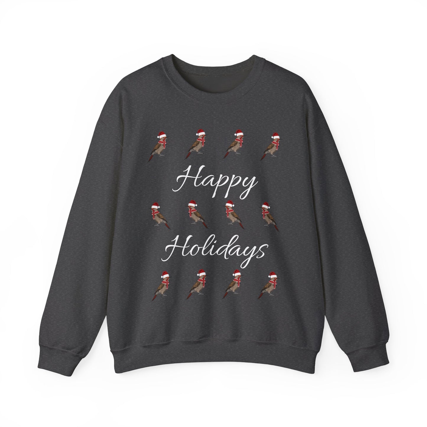 Northern Flicker as Santa with Hat and Scarf Happy Holidays Birdwatcher Christmas Bird Sweatshirt