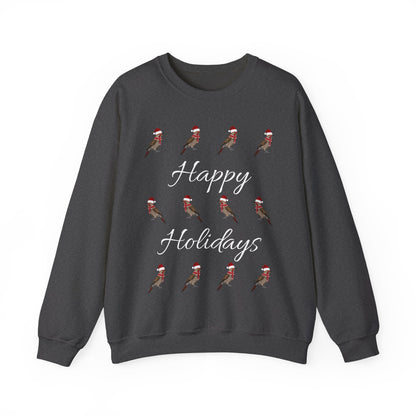 Northern Flicker as Santa with Hat and Scarf Happy Holidays Birdwatcher Christmas Bird Sweatshirt