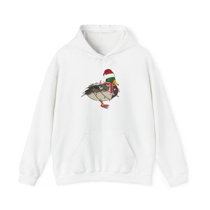 Ente Weihnachts-Hoodie - Vogel als Weihnachtsmann mit Lichterkette Sweater