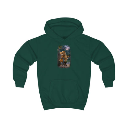 Kuscheliger Kinder Hoodie Rosi Rotkehlchen & der Riesen-Teddy