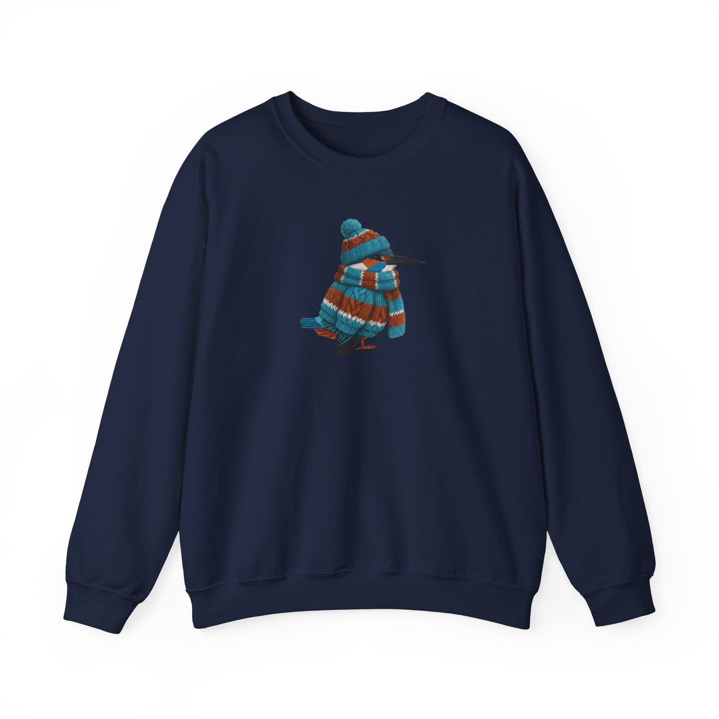 Kingfisher Winter Sweatshirt | Bird Watcher Crewneck | Unisex Songbirds Wearing Knit Gift for Bird Lovers