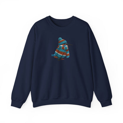 Kingfisher Winter Sweatshirt | Bird Watcher Crewneck | Unisex Songbirds Wearing Knit Gift for Bird Lovers