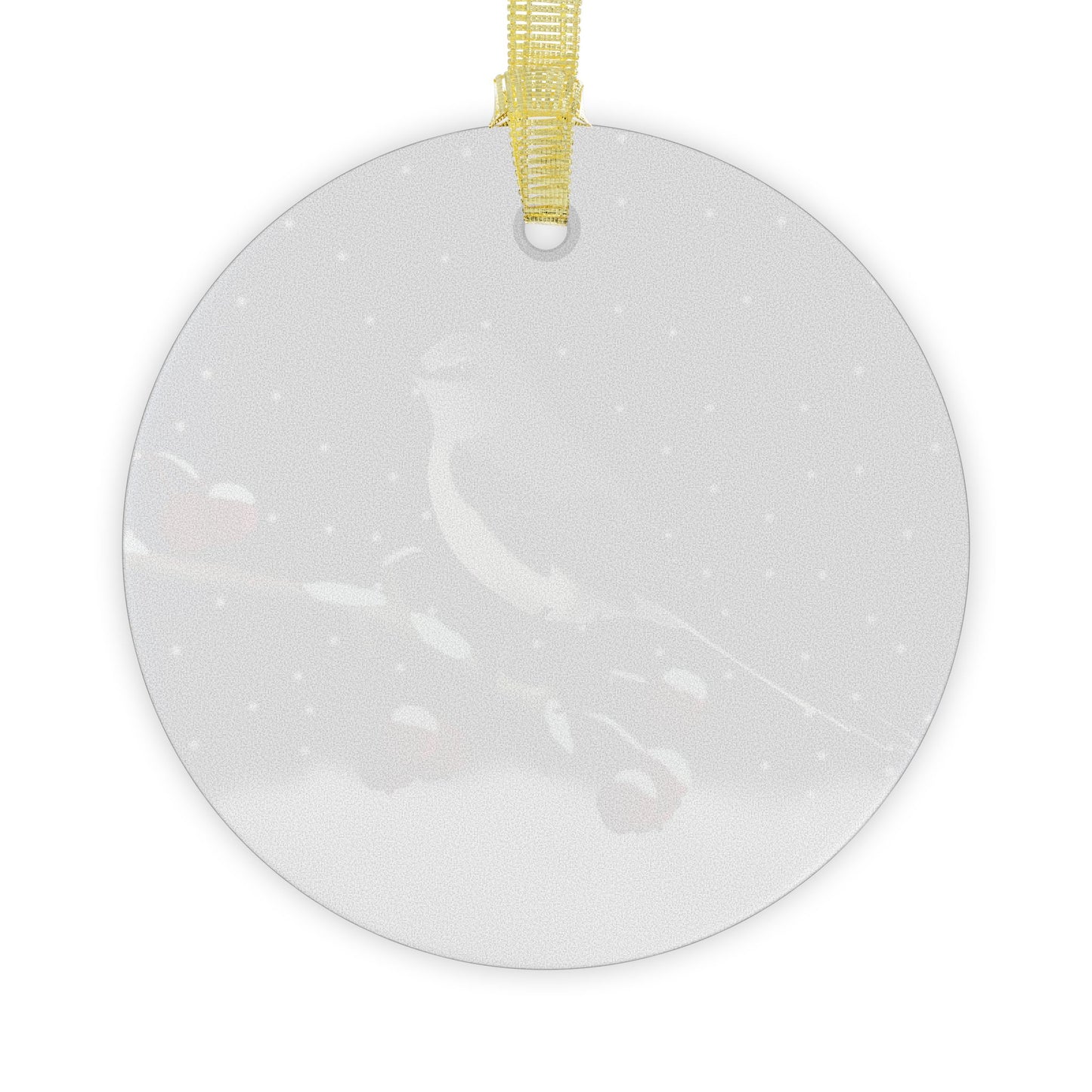 Mockingbird on a Winter Branch Christmas Bird Glass Ornament