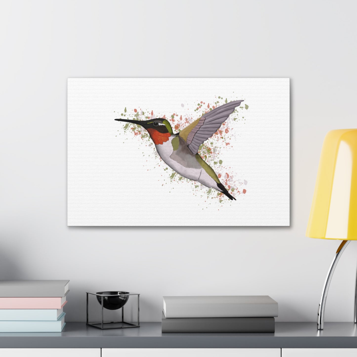 Hummingbird Bird Canvas Gallery Wrap White - jz.birds