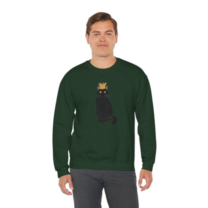 Black Cat with Crown Cat Lover Sweatshirt