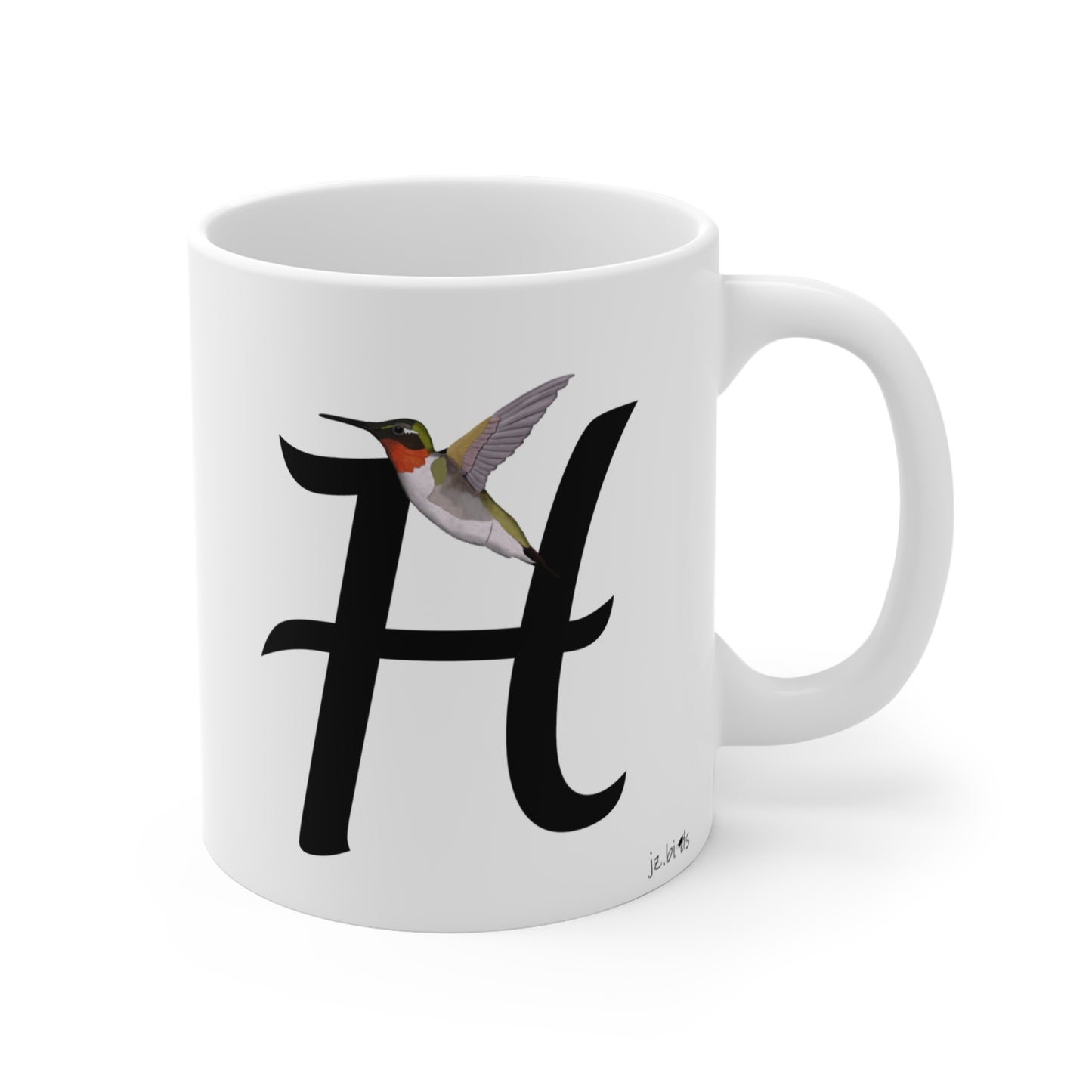 hummingbird letter h bird mug