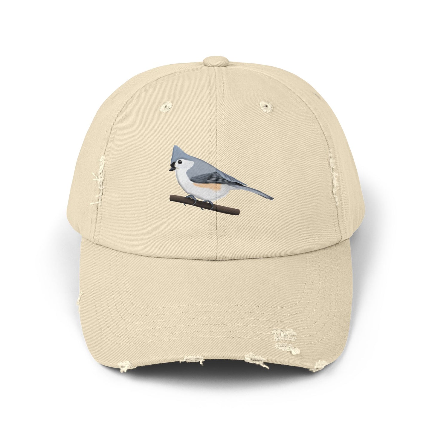 Tufted Titmouse Bird Art Distressed Cap