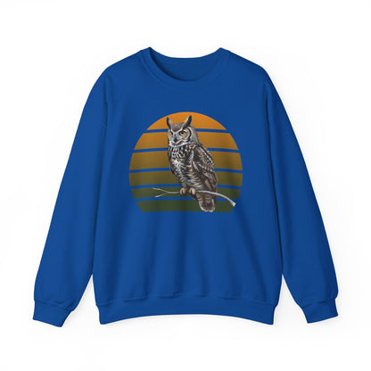 Great Horned Owl Sweatshirt | Unisex Bird of Prey Crewneck | Owl Lover & Birder Gift