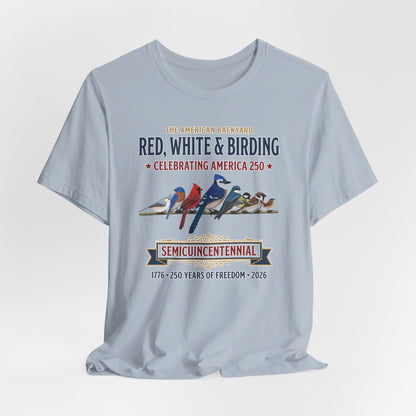 Red, White & Birding Vintage T-Shirt | America 250 Backyard Birds in Athletic Heather