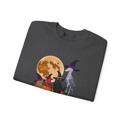 Cardinal Robin Shoebill Rabbit with Cat and Bunny Halloween Bird Sweatshirt