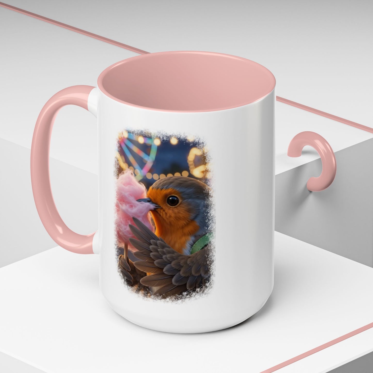 Robin Rosi Pink Cotton Candy Premium Mug for Bird Lovers