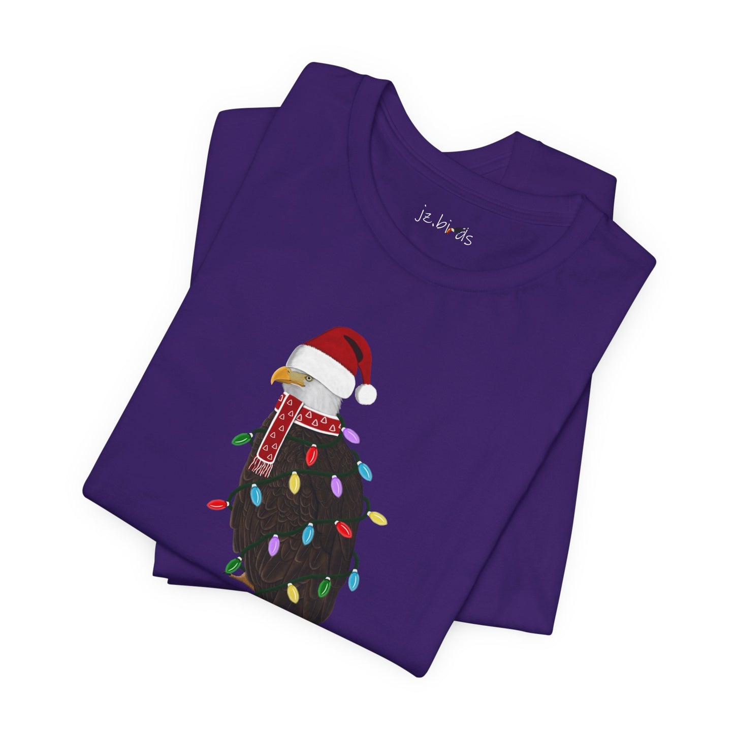 Bald Eagle with Fairy Lights Christmas Bird T-Shirt