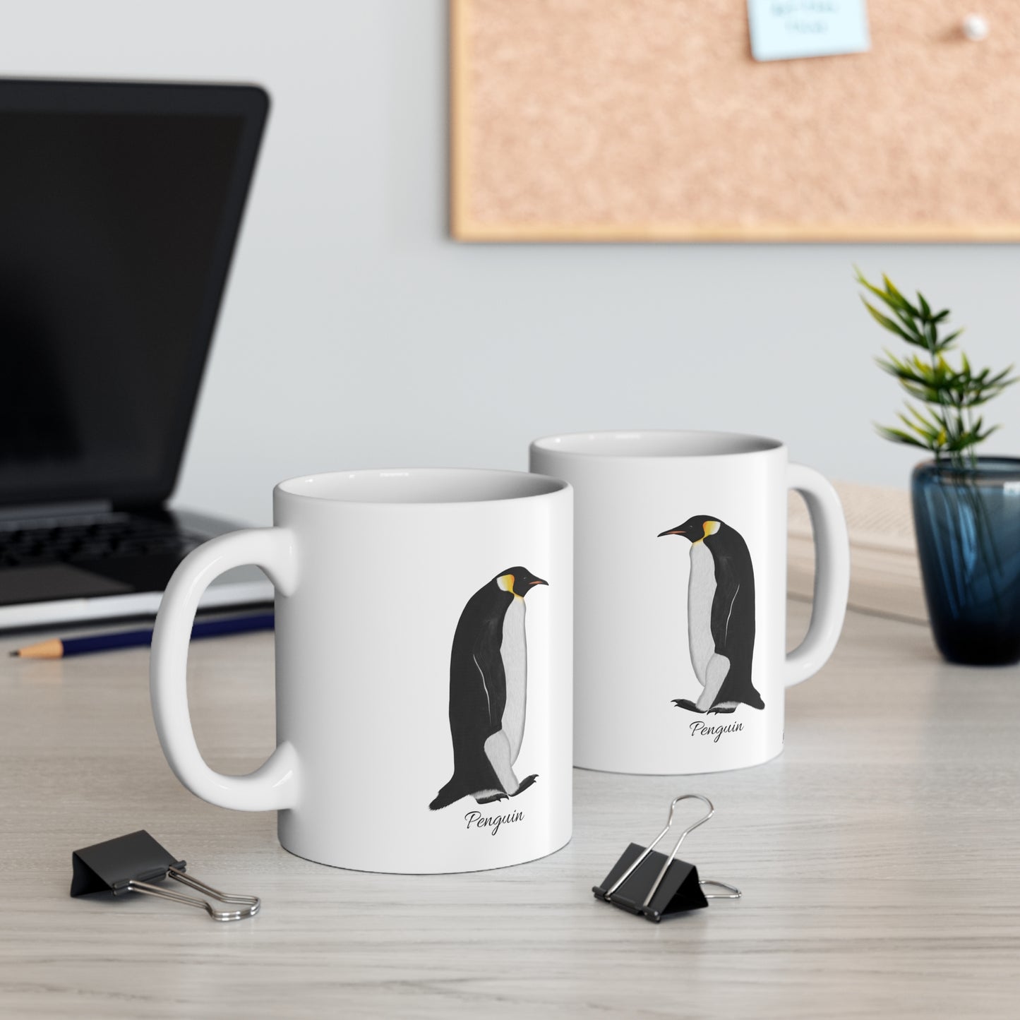 Penguin Bird Ceramic Mug Birdwatcher White