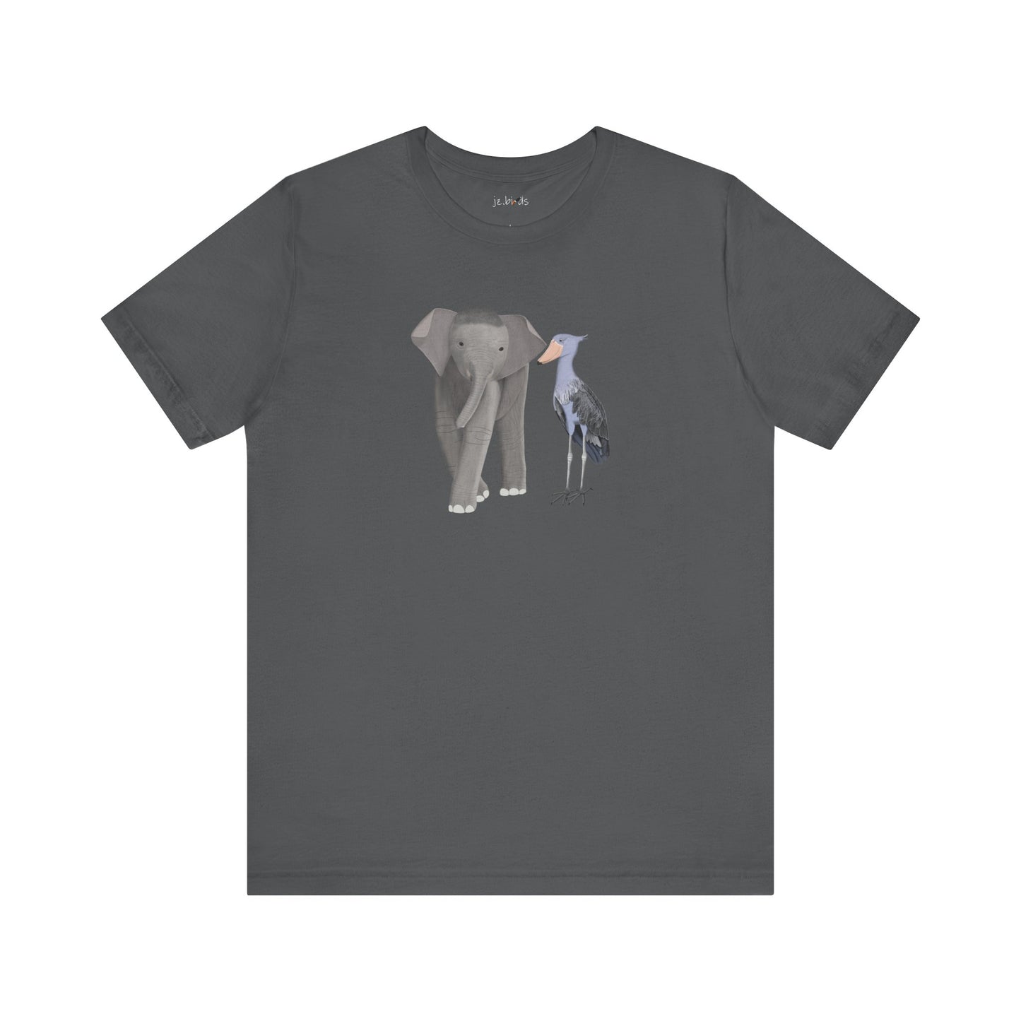 Elephant with Shoebill Bird Birding & Birdwatching T-Shirt