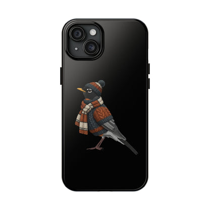 アメリカンロビンの鳥のアートが描かれた二層式iPhoneケース - 鳥類学者や鳥愛好家へのプレゼントに最適