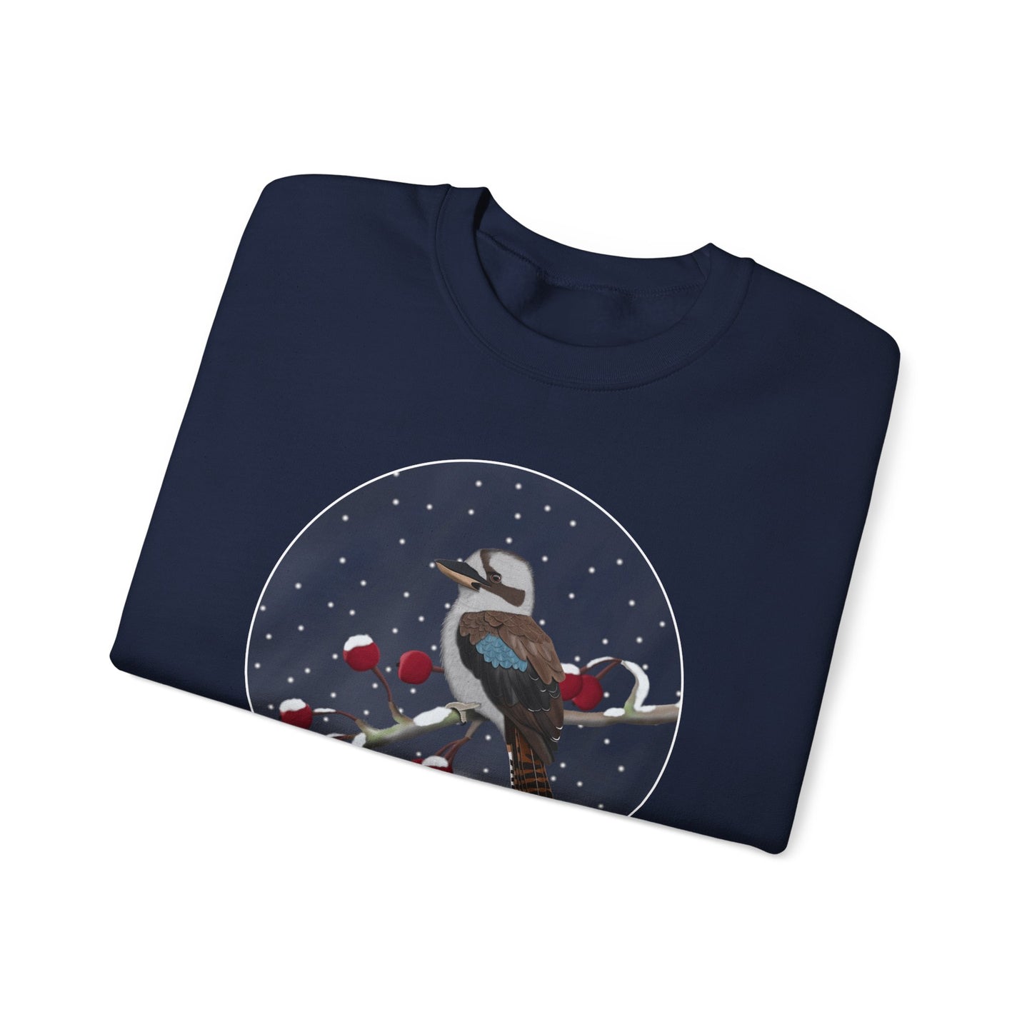 Kookaburra on a Winter Branch Birdwatcher Christmas Bird Sweatshirt