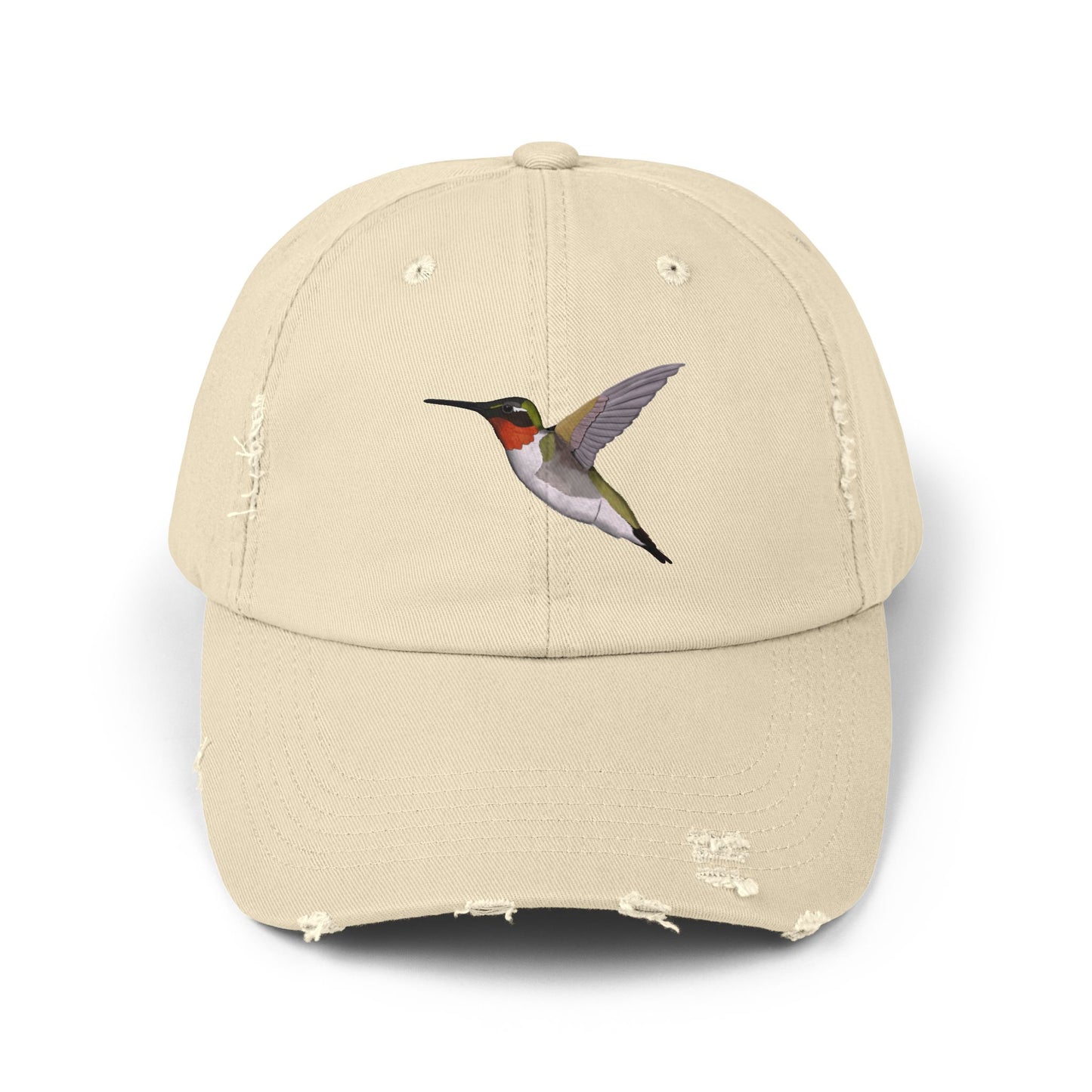 Hummingbird Bird Art Distressed Cap