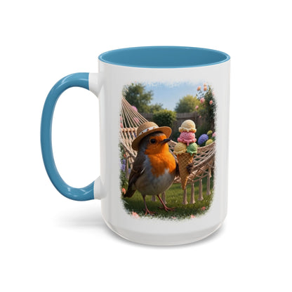 Robin Rosi Ice Cream Garden Premium Mug for Bird Lovers