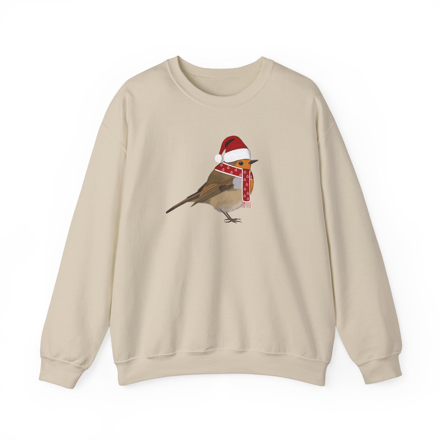 European Robin with Christmas Hat Bird Birdwatcher Sweatshirt