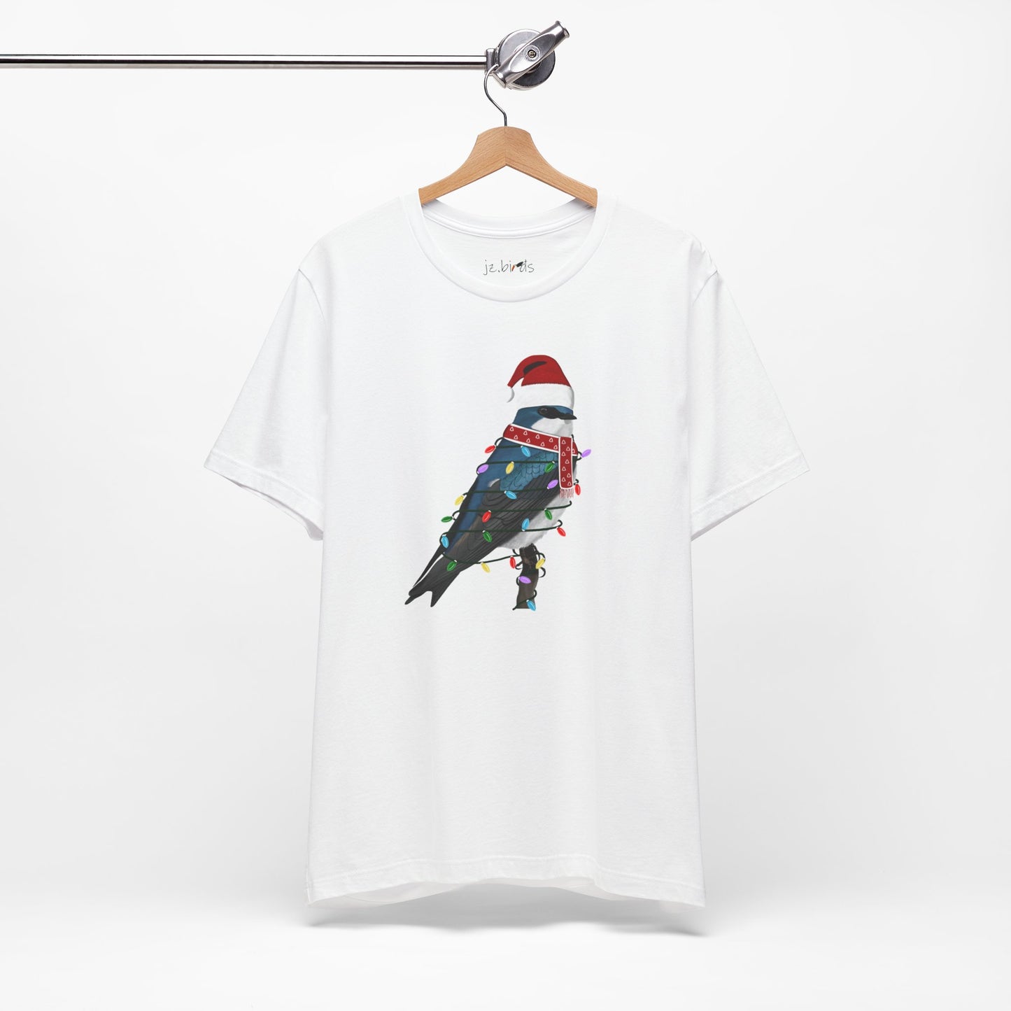 Tree Swallow with Fairy Lights Christmas Bird T-Shirt