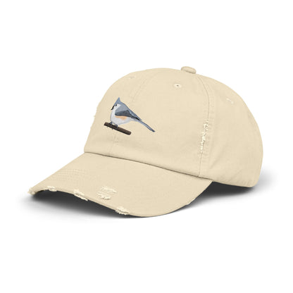 Tufted Titmouse Bird Art Distressed Cap