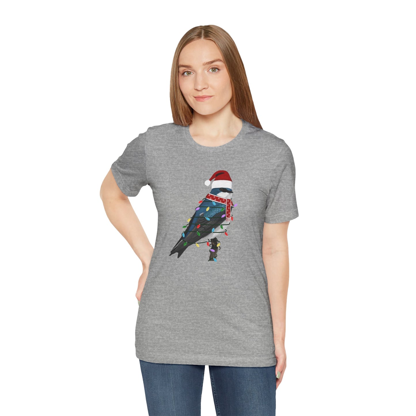 Tree Swallow with Fairy Lights Christmas Bird T-Shirt