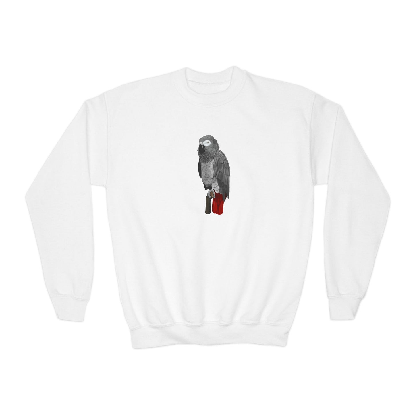 Grey Parrot Bird Birdwatching Youth Crewneck Sweatshirt