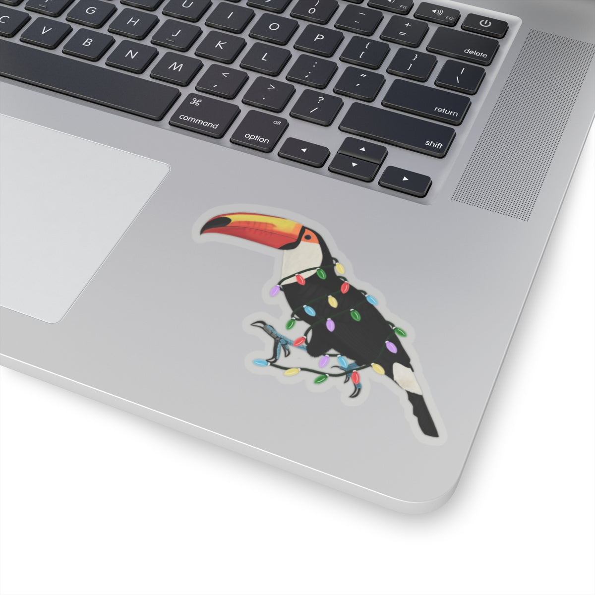 Toucan with Fairy Lights and Santa Claus Hat Christmas Bird Sticker