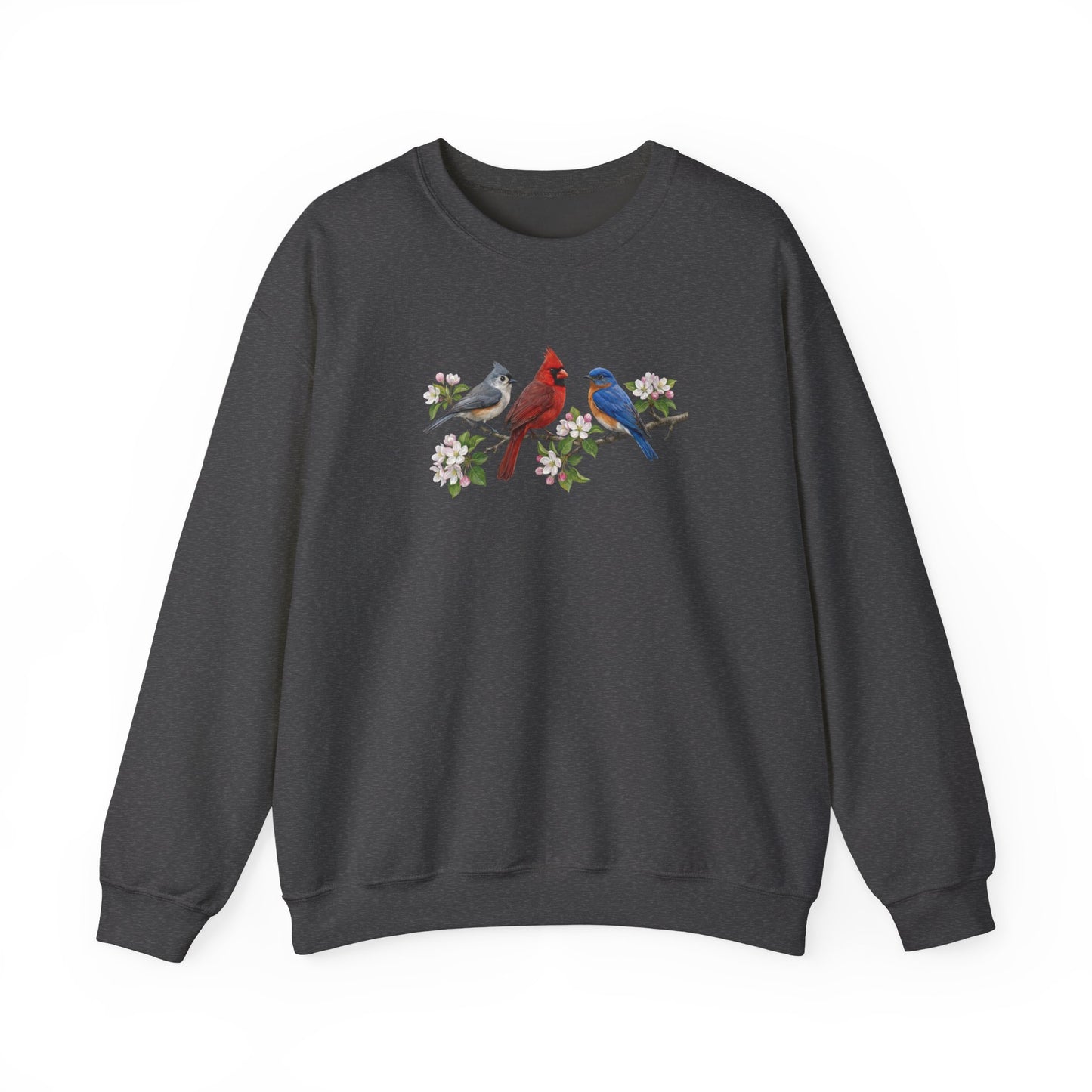 Tufted Titmouse, Bluebird and Cardinal Sweatshirt – Animal Lover Gift Avian Enthusiast style