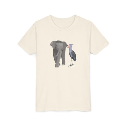 Elephant with Shoebill Bird Youth T-Shirt