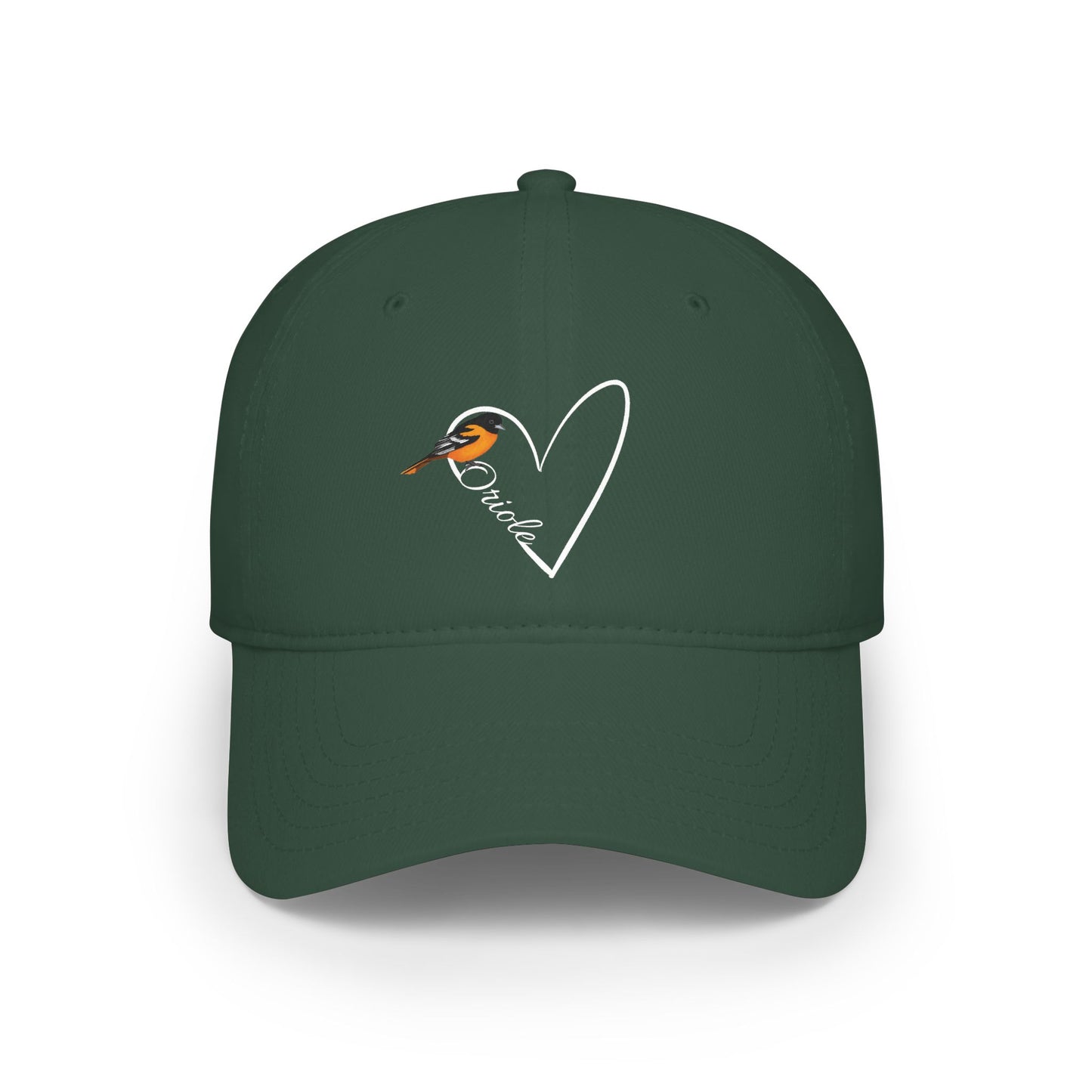 Baltimore Oriole Cap Heart | Birdwatching & Birdlover Backyard Bird Hat