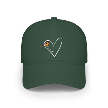 Baltimore Oriole Cap Heart | Birdwatching & Birdlover Backyard Bird Hat