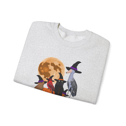 Cardinal Robin Shoebill Rabbit with Cat and Bunny Halloween Bird Sweatshirt