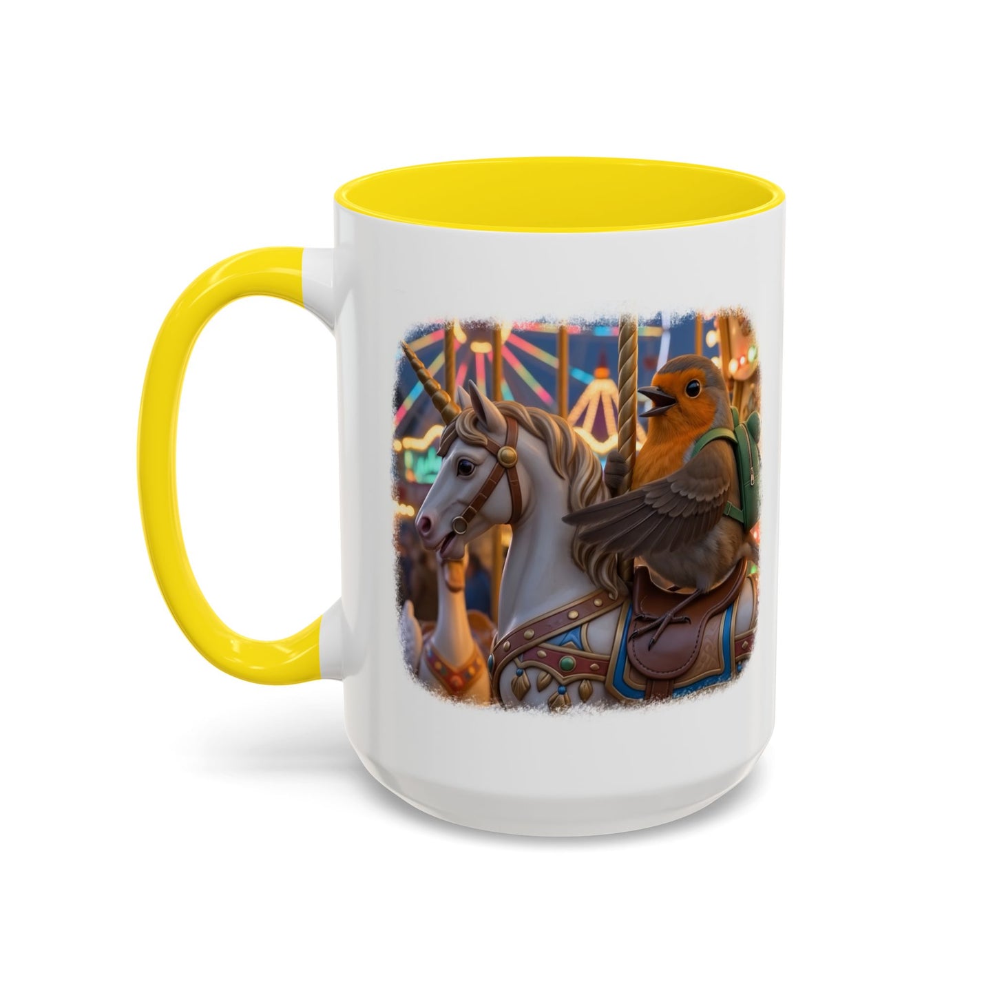 Robin Rosi Unicorn Carousel Premium Mug for Bird Lovers