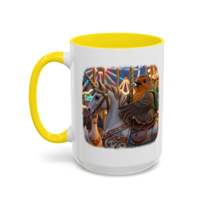 Robin Rosi Unicorn Carousel Premium Mug for Bird Lovers