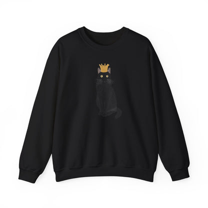 Black Cat with Crown Cat Lover Sweatshirt