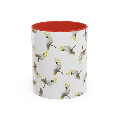 Kakadu Tasse mit Streumuster | Vogelmotiv Kaffeebecher für Vogelbeobachter & Naturfreunde