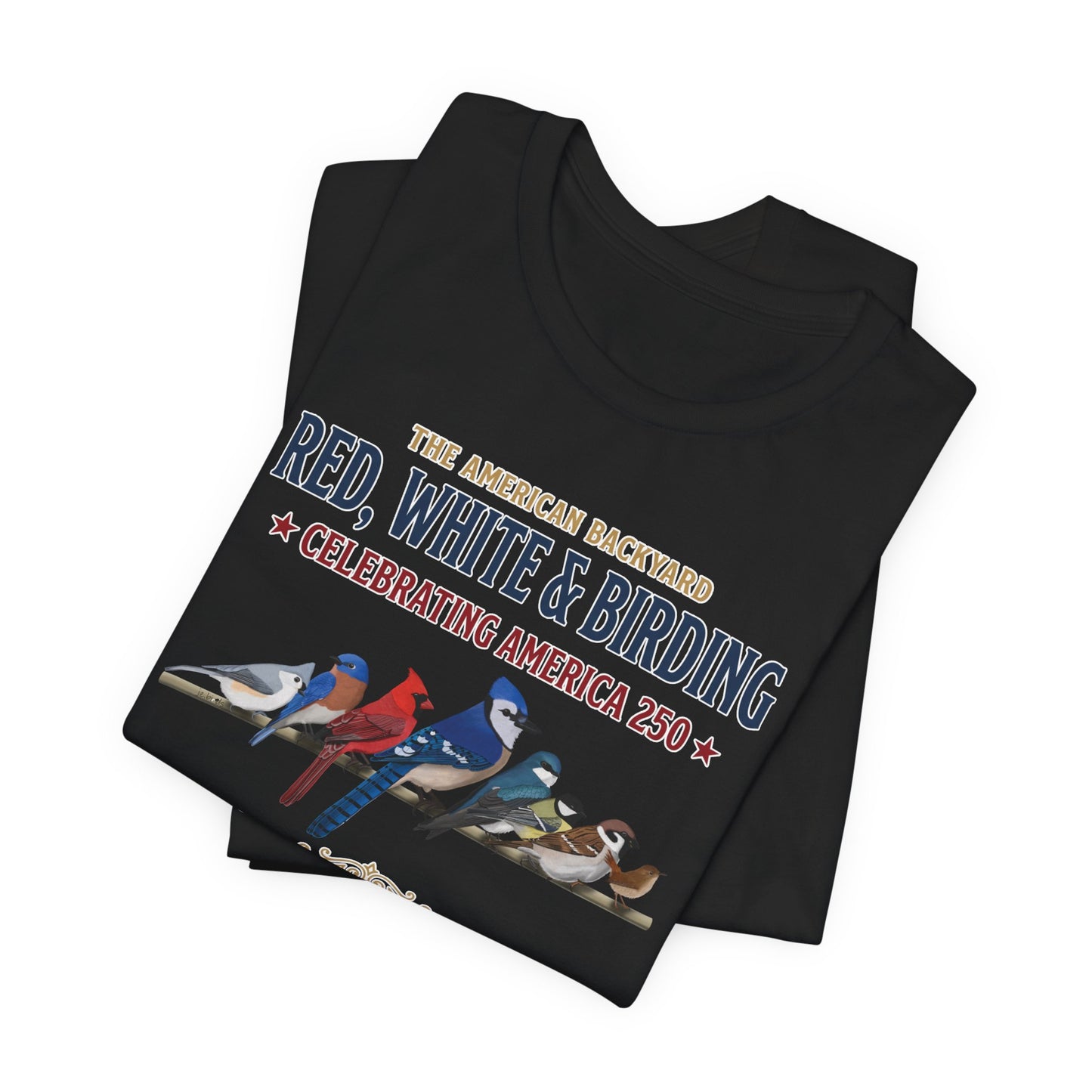Red, White & Birding Vintage T-Shirt | America 250 Backyard Birds – bird lover