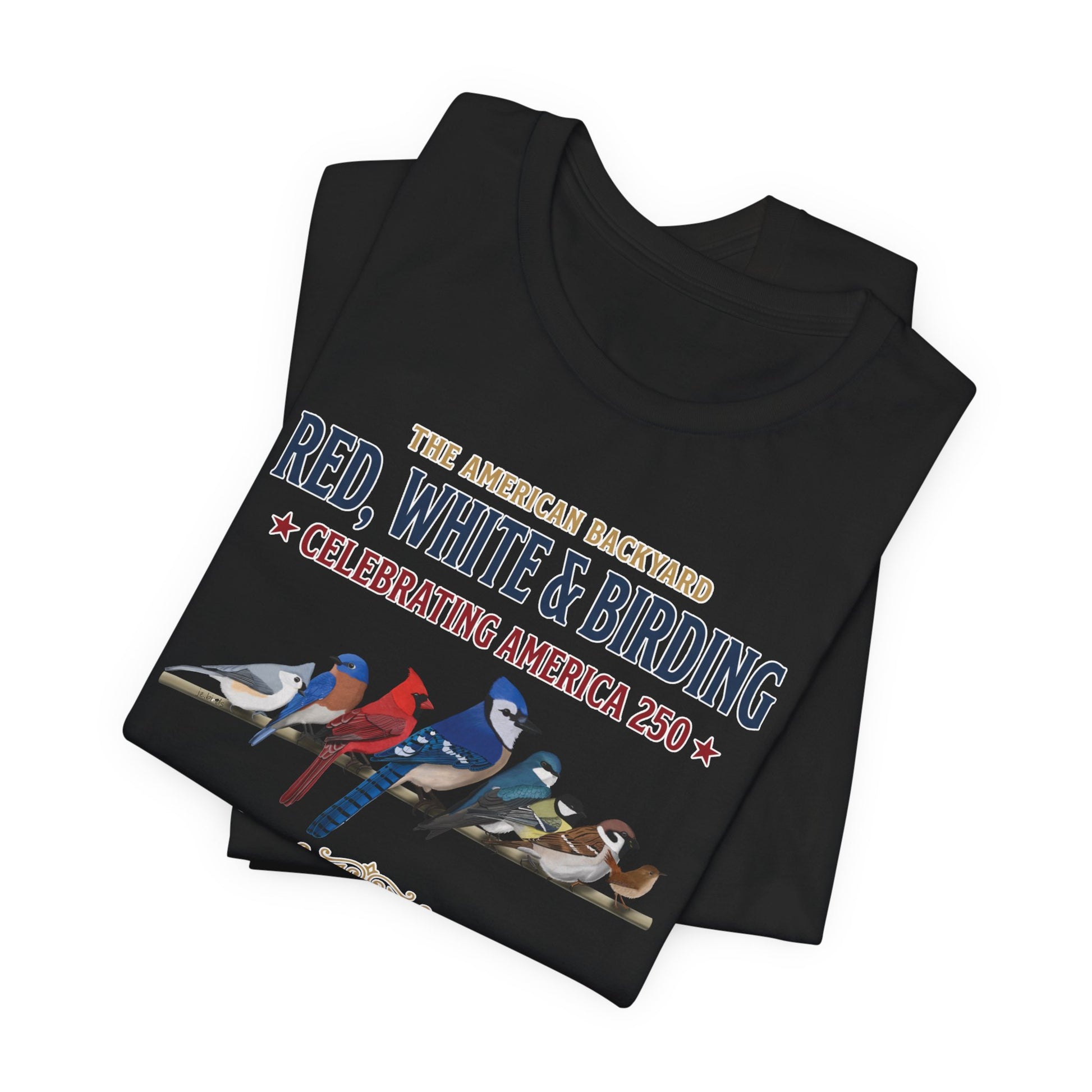 Red, White & Birding Vintage T-Shirt | America 250 Backyard Birds – bird lover