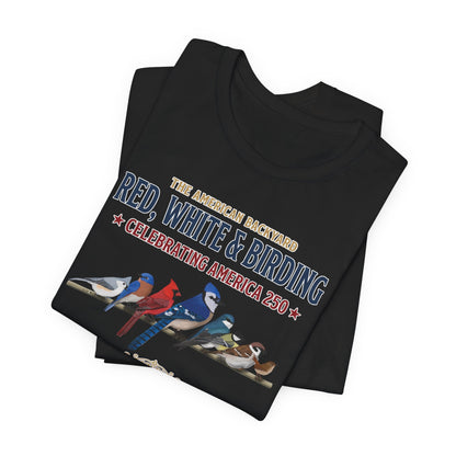 Red, White & Birding Vintage T-Shirt | America 250 Backyard Birds – bird lover
