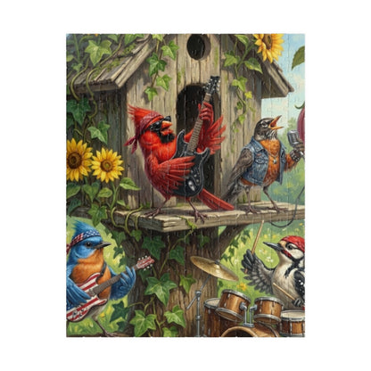 The Backyard Birds Concert Jigsaw Puzzle | Sunflower & Birdhouse Scene Premium Bird Lover Gift (110 - 1014 Pieces) – -