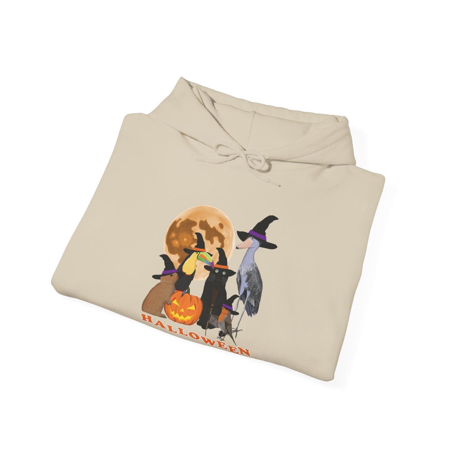 Toucan Robin Shoebill with Cat and Bunny Halloween Bird Hoodie