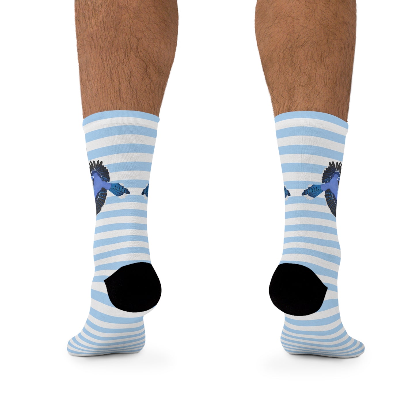 Blue Jay Stripes Blue White Birding & Birdwatching Bird Socks