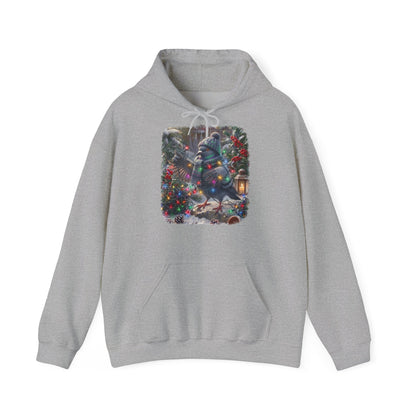 Premium Hoodie Taube und die Lichterkette im winterlichen Garten für Vogelbeoachter