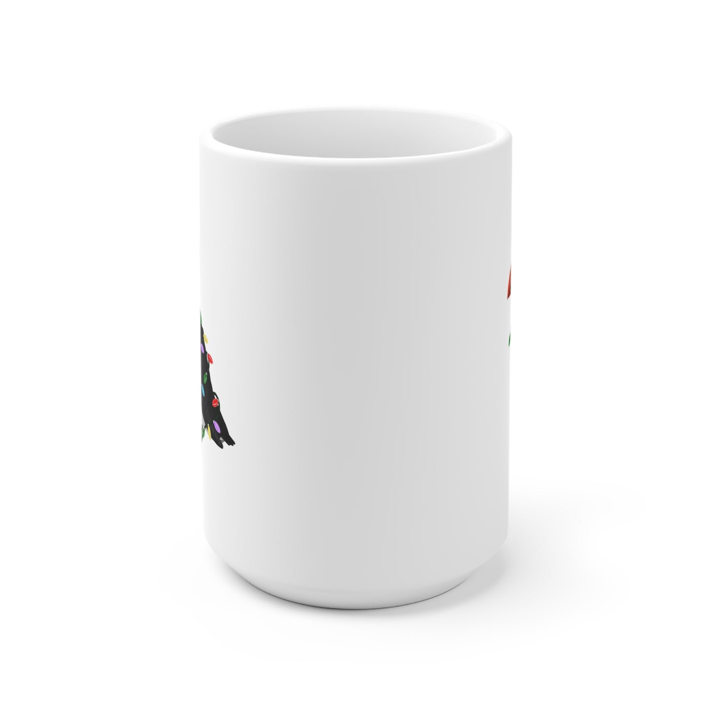 Papageitaucher Tasse Vogel als Weihnachtsmann mit Lichterkette Weiß für Vogelfreunde