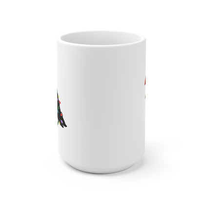 Papageitaucher Tasse Vogel als Weihnachtsmann mit Lichterkette Weiß für Vogelfreunde