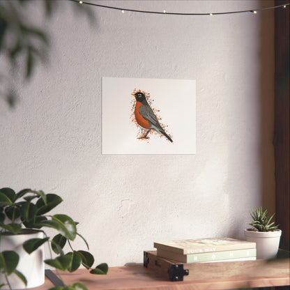 American Robin Bird Artwork Matte Poster