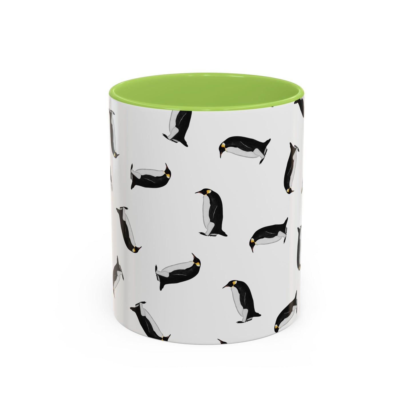Pinguin Tasse mit Streumuster | Vogelmotiv Kaffeebecher für Vogelbeobachter & Naturfreunde on Accent Coffee Mug background