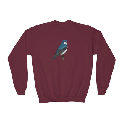 Tree Swallow Bird Birdwatching Youth Crewneck Sweatshirt