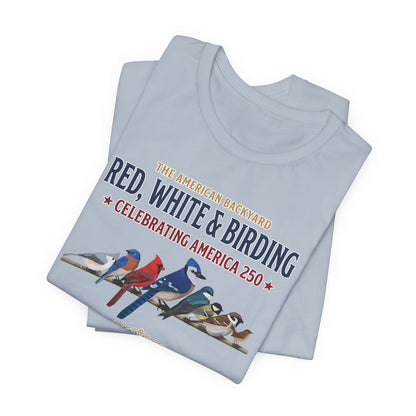 Red, White & Birding Vintage T-Shirt | America 250 Backyard Birds – bird lover tshirt